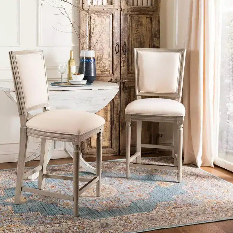 Tabouret de comptoir rectangulaire Buchanan (Lot de 2) - FOX6271 - Safavieh Couture