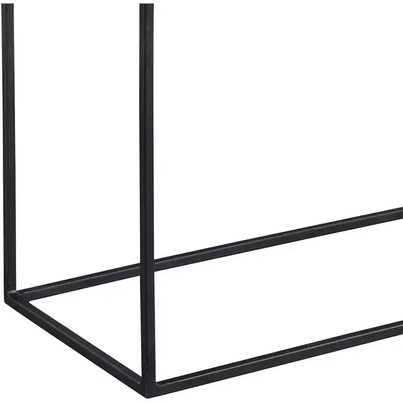 Table d'appoint rectangulaire moderne en aluminium Uttermost 22 x 12 1/2 avec cadre en fer noir oxydé pour salon, chambre à coucher