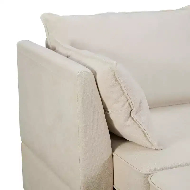 115.1 Grand canapé d'angle moderne en U avec rangement, convertible en lit avec méridienne réversible - ModernLuxe