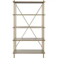 Rigby 5 Tier Etagere - ETG6206 - Rustic Oak/Gold - Safavieh