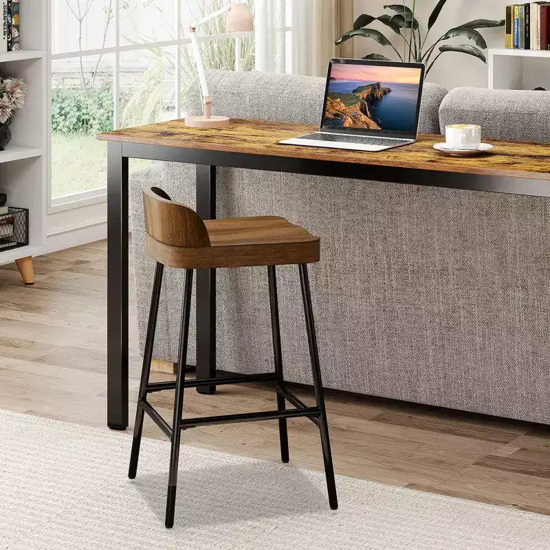 Tabouret de bar à dossier bas industriel Costway de 24,5 po (lot de 2 ou 4)