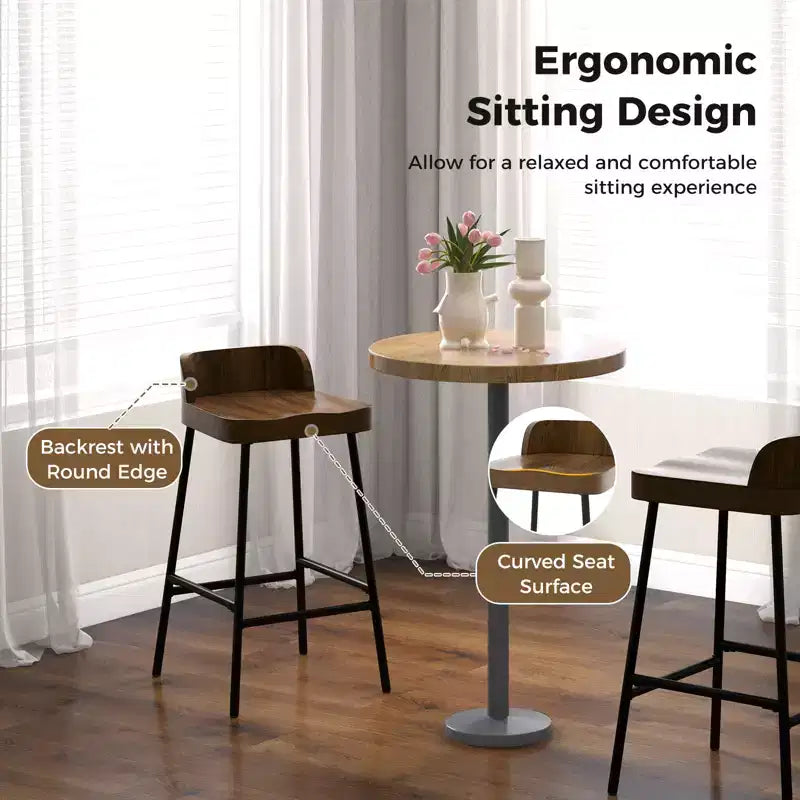 Tabouret de bar à dossier bas industriel Costway de 24,5 po (lot de 2 ou 4)