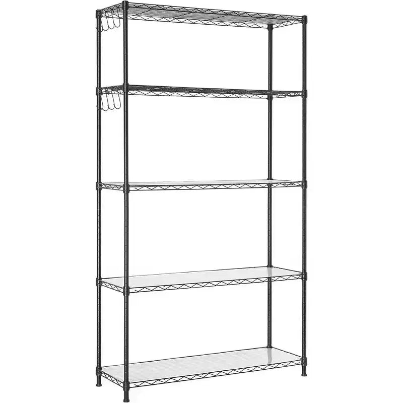SONGMICS Garage Shelving, Wire Shelving Unit, Kitchen Storage Rack with Adjustable Shelves, for Living Room, Garage, Black