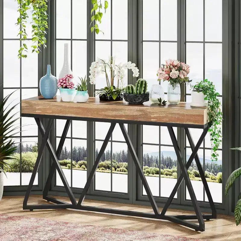Tribesigns 55.12 Table de canapé effet bois
