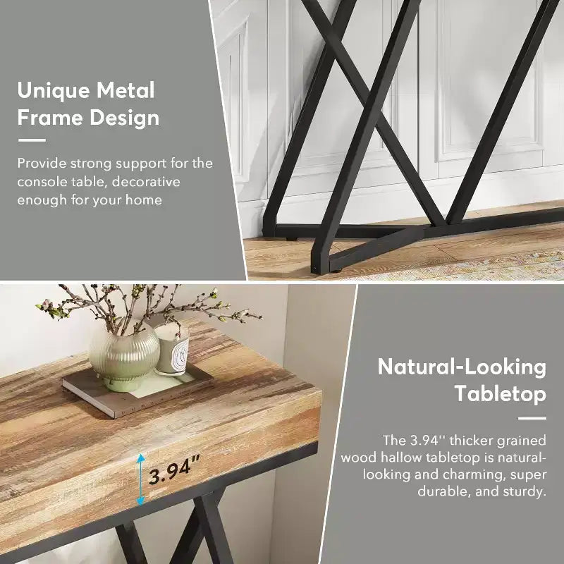 Tribesigns 55.12 Table de canapé effet bois