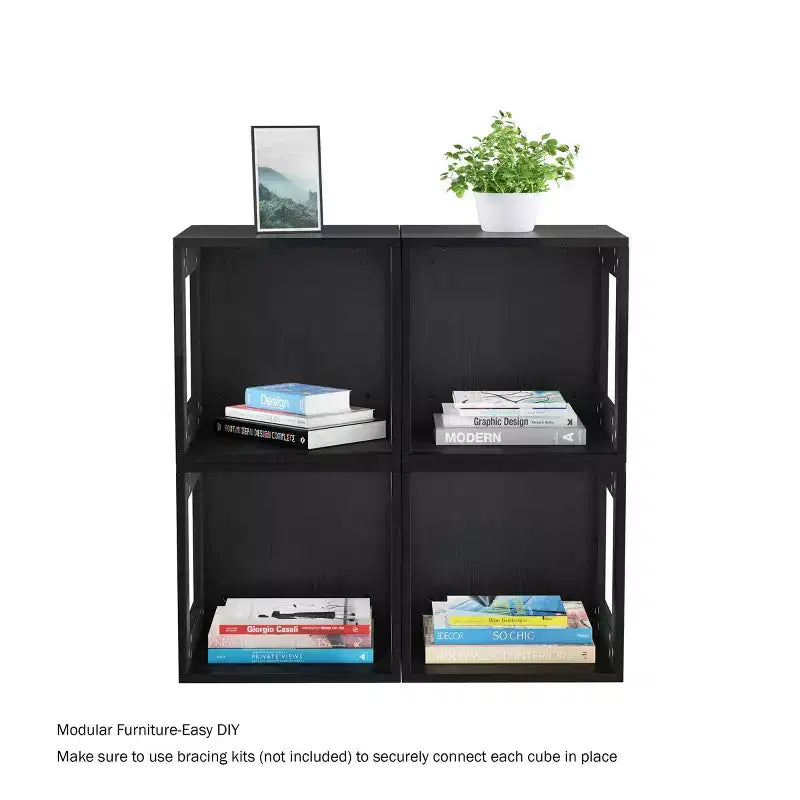 Table d'appoint cube modulaire empilable à côtés ouverts Hasting Home Modern