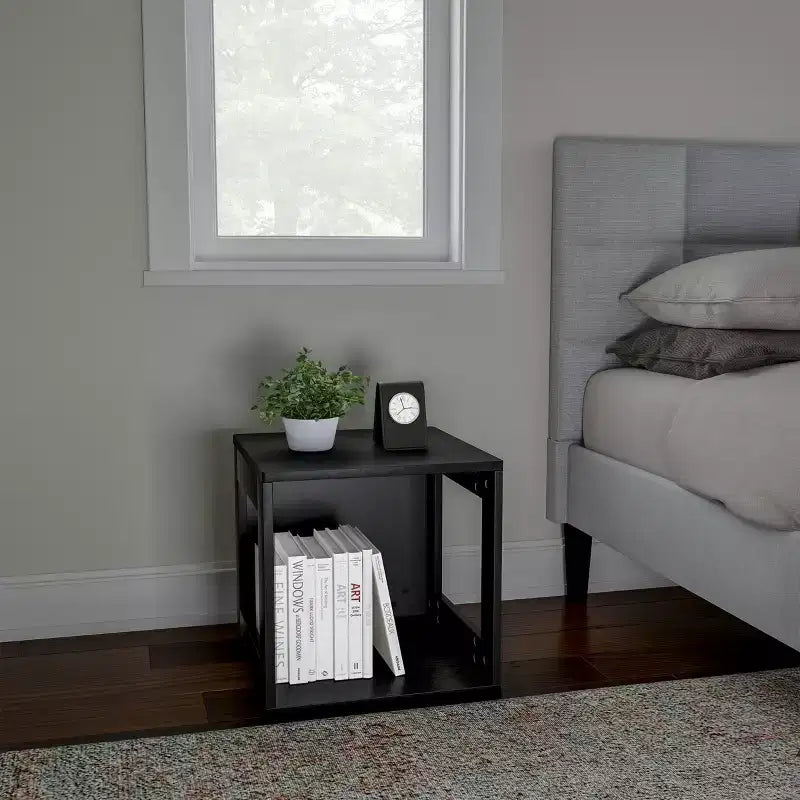 Table d'appoint cube modulaire empilable à côtés ouverts Hasting Home Modern