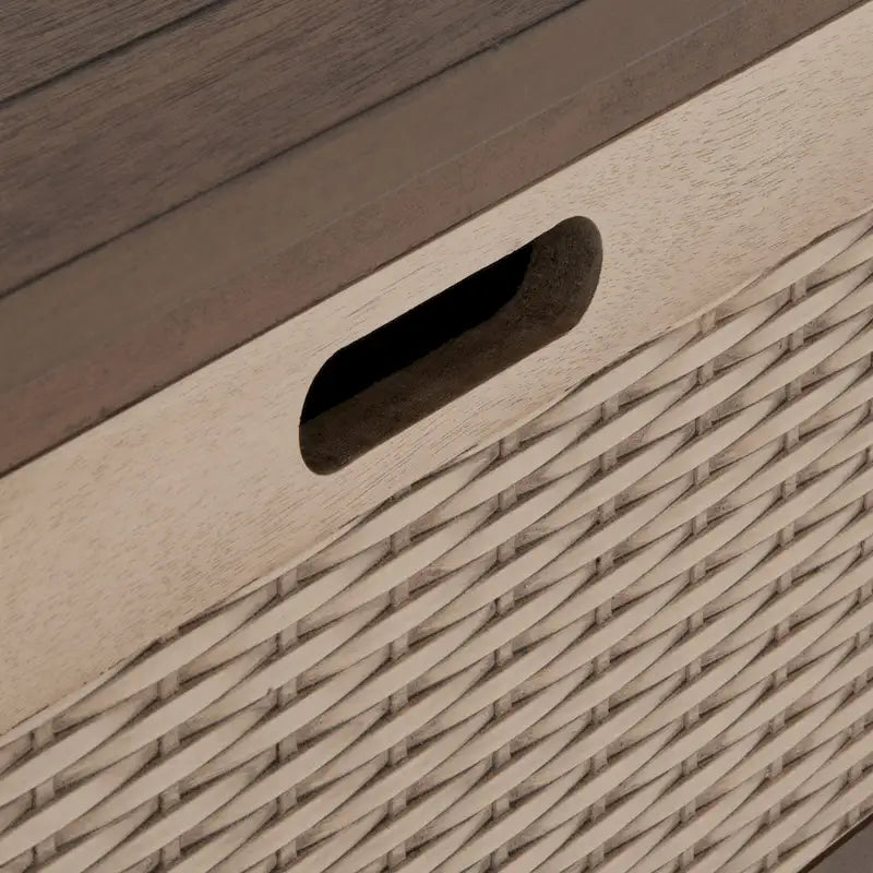 Banc de rangement 3 tiroirs avec étagère inférieure, une place – 120 cm (L) x 38 cm (P) x 48 cm (H) | Sable / Noir / Marron / Blanc vieilli