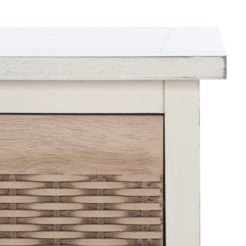 Banc de rangement 3 tiroirs avec étagère inférieure, une place – 120 cm (L) x 38 cm (P) x 48 cm (H) | Sable / Noir / Marron / Blanc vieilli