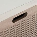 Banc de rangement 3 tiroirs avec étagère inférieure, une place – 120 cm (L) x 38 cm (P) x 48 cm (H) | Sable / Noir / Marron / Blanc vieilli