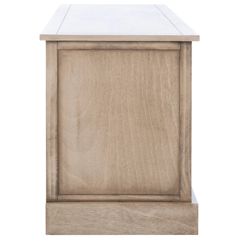 Banc de rangement 3 tiroirs avec étagère inférieure, une place – 120 cm (L) x 38 cm (P) x 48 cm (H) | Sable / Noir / Marron / Blanc vieilli