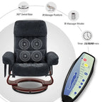 Fauteuil inclinable pivotant MCombo avec ottoman, chaise de bureau de loisirs, chaise longue ergonomique, tissu chenille 4687