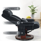 Fauteuil inclinable pivotant MCombo avec ottoman, chaise de bureau de loisirs, chaise longue ergonomique, tissu chenille 4687