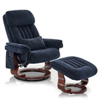 Fauteuil inclinable pivotant MCombo avec ottoman, chaise de bureau de loisirs, chaise longue ergonomique, tissu chenille 4687