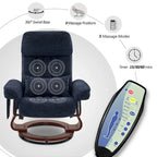 Fauteuil inclinable pivotant MCombo avec ottoman, chaise de bureau de loisirs, chaise longue ergonomique, tissu chenille 4687