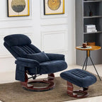 Fauteuil inclinable pivotant MCombo avec ottoman, chaise de bureau de loisirs, chaise longue ergonomique, tissu chenille 4687
