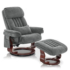 Fauteuil inclinable pivotant MCombo avec ottoman, chaise de bureau de loisirs, chaise longue ergonomique, tissu chenille 4687