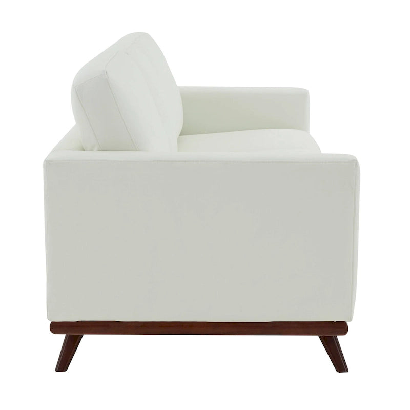 Canapé 3 places en cuir Chester avec base en bois de bouleau, canapé de salon moderne avec coussins amovibles - 83