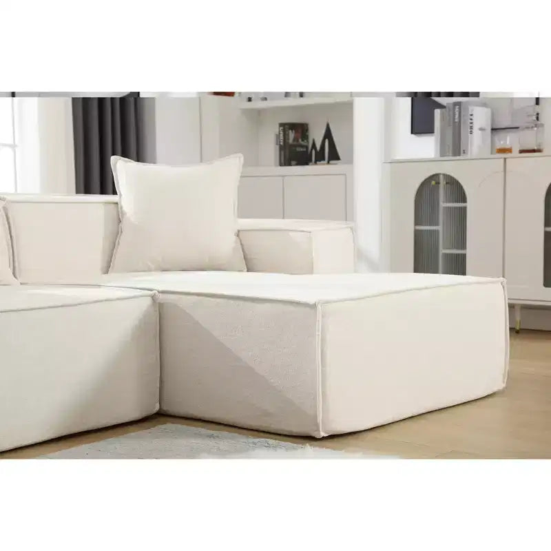Canapé sectionnel modulaire 129,5W, canapé en forme de L, minimaliste, installation libre, bloc de tofu 4L -ModernLuxe