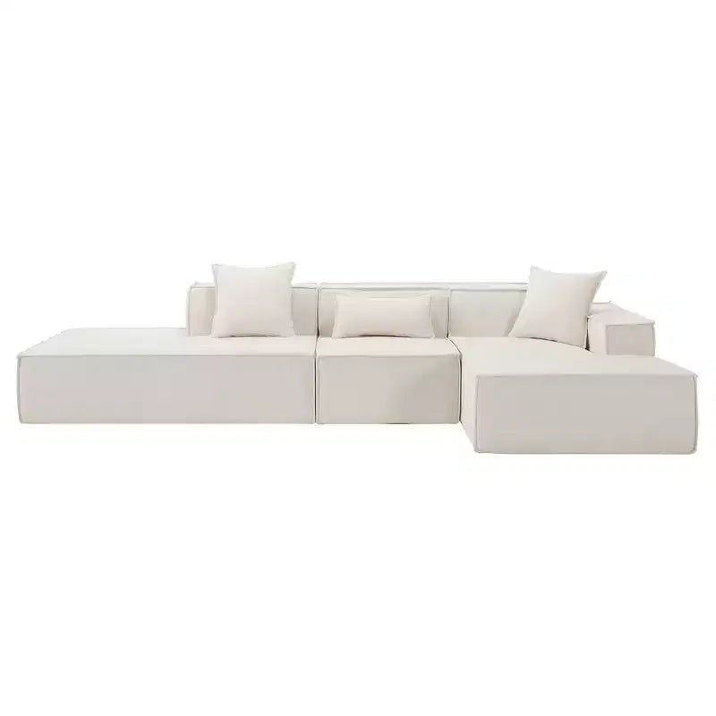 Canapé sectionnel modulaire 129,5W, canapé en forme de L, minimaliste, installation libre, bloc de tofu 4L -ModernLuxe