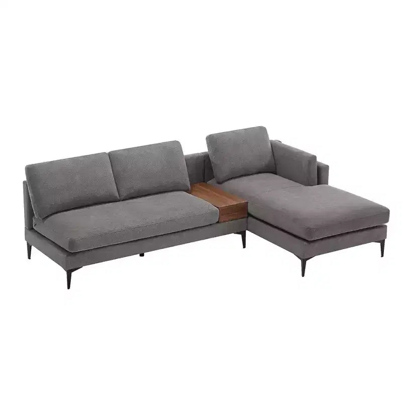 Canapé sectionnel 3 places minimaliste en forme de L avec méridienne réversible pour salon - Morden Fort