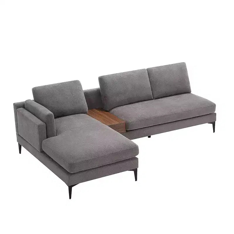 Canapé sectionnel 3 places minimaliste en forme de L avec méridienne réversible pour salon - Morden Fort