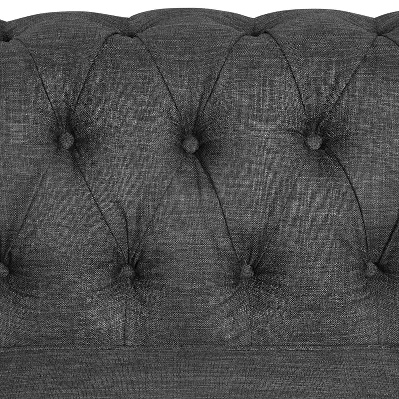 Canapé d'angle en lin 7 places en forme de U, grand canapé d'angle avec accoudoirs roulés de 132 cm et pouf - Morden Fort