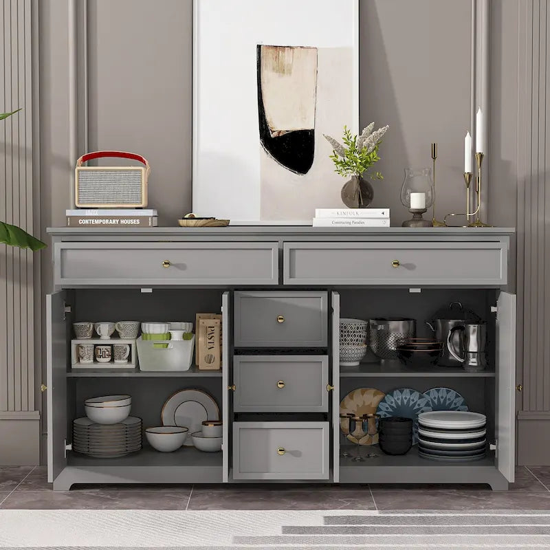 Commode de rangement polyvalente Meuble de rangement Buffet bahut Blanc/Noir/Gris