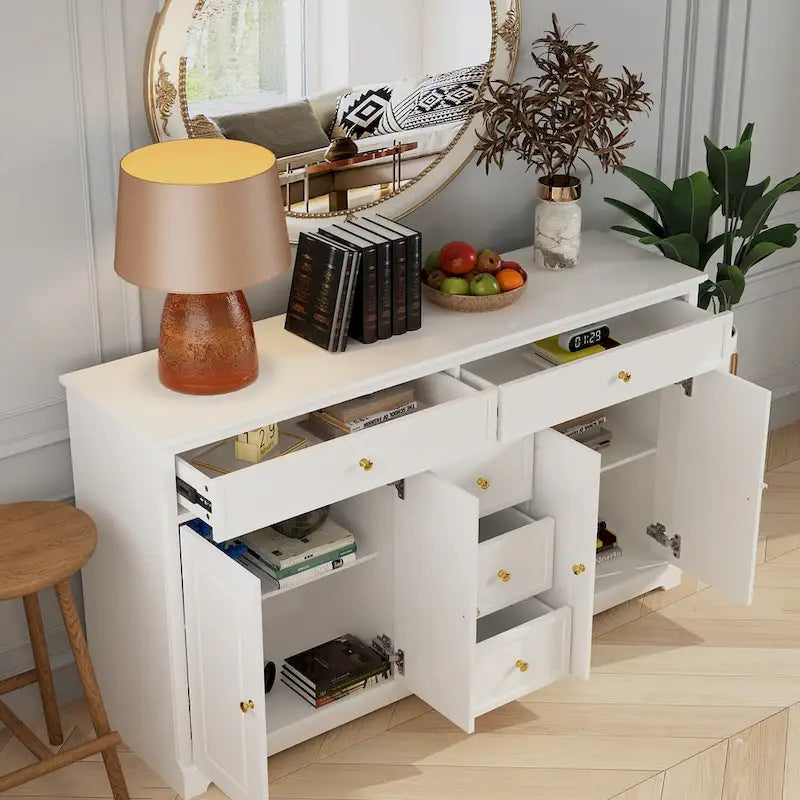 Commode de rangement polyvalente Meuble de rangement Buffet bahut Blanc/Noir/Gris