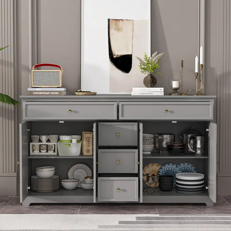 Commode de rangement polyvalente Meuble de rangement Buffet bahut Blanc/Noir/Gris