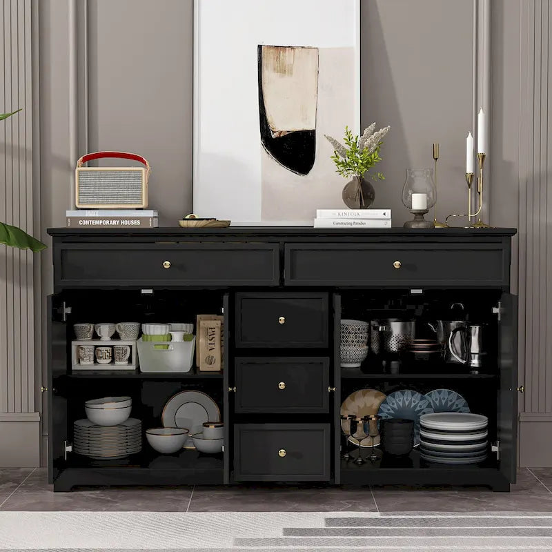 Commode de rangement polyvalente Meuble de rangement Buffet bahut Blanc/Noir/Gris