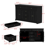 Commode de rangement polyvalente Meuble de rangement Buffet bahut Blanc/Noir/Gris