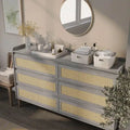 DH BASIC Boho Chic Beach 63-inch Wide Rattan 6-Drawer Dresser by Denhour