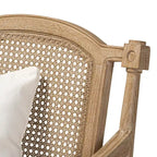 Fauteuil à la française ivoire, un siège, acajou sculpté et rotin