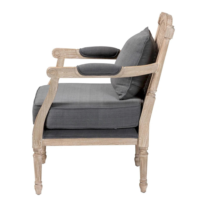 Fauteuil à la française ivoire, un siège, acajou sculpté et rotin