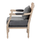 Fauteuil à la française ivoire, un siège, acajou sculpté et rotin