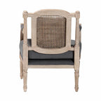 Fauteuil à la française ivoire, un siège, acajou sculpté et rotin