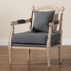 Fauteuil à la française ivoire, un siège, acajou sculpté et rotin