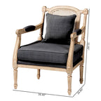Fauteuil à la française ivoire, un siège, acajou sculpté et rotin