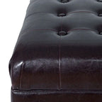 Banc de rangement en similicuir capitonné marron, 1 place
