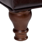 Banc de rangement en similicuir capitonné marron, 1 place