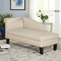 Chaise longue capitonnée beige / bleue / grise / orange / bordeaux avec rangement, simple