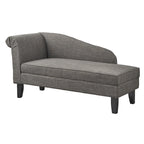 Chaise longue capitonnée beige / bleue / grise / orange / bordeaux avec rangement, simple