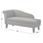 Chaise longue capitonnée beige / bleue / grise / orange / bordeaux avec rangement, simple