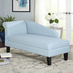 Chaise longue capitonnée beige / bleue / grise / orange / bordeaux avec rangement, simple