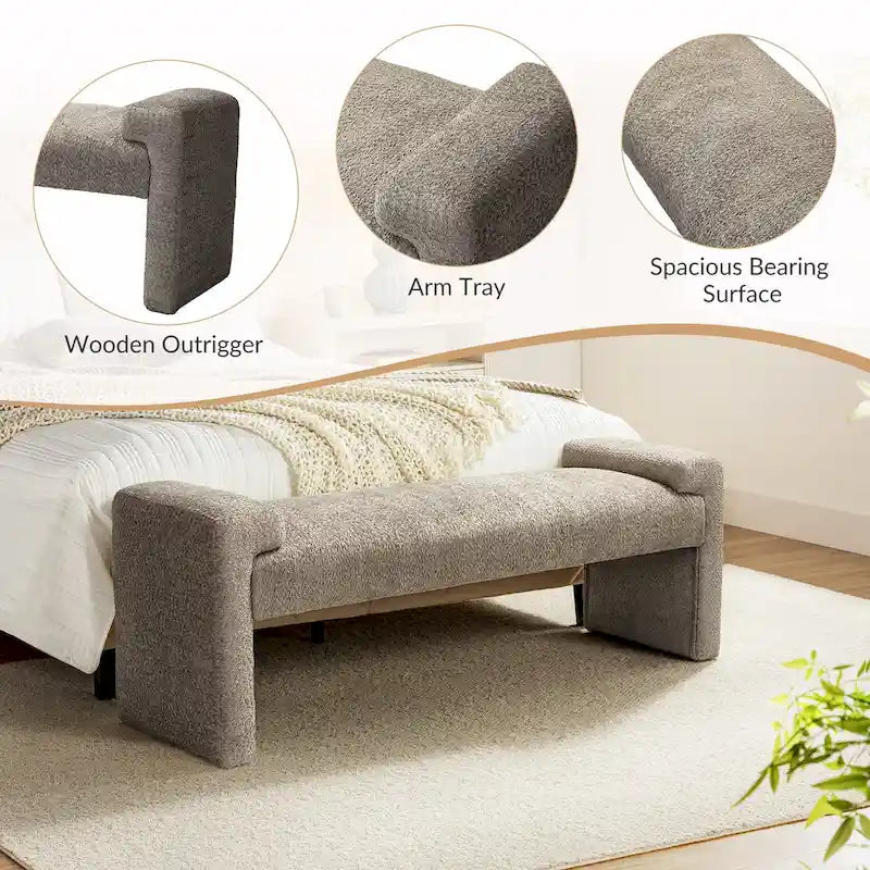 Banc de chambre tapissé Roland par HULALA HOME