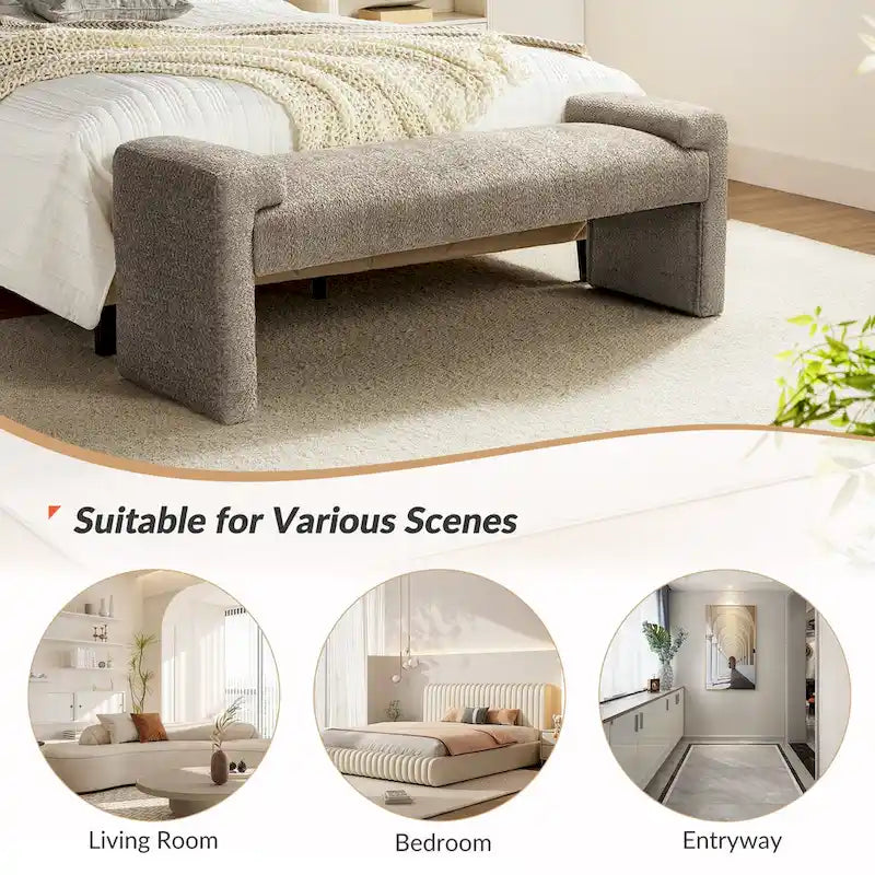 Banc de chambre tapissé Roland par HULALA HOME