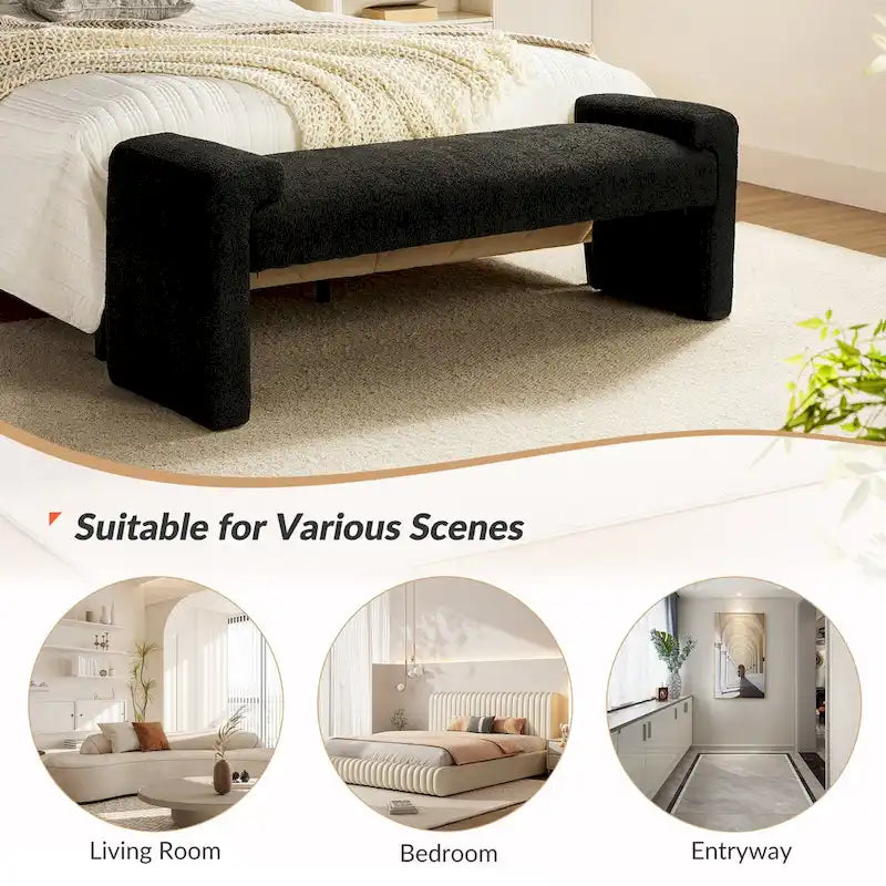 Banc de chambre tapissé Roland par HULALA HOME