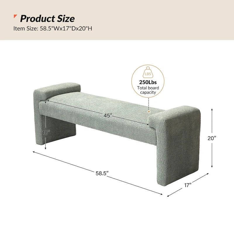Banc de chambre tapissé Roland par HULALA HOME