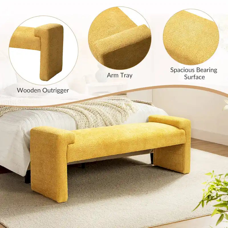 Banc de chambre tapissé Roland par HULALA HOME